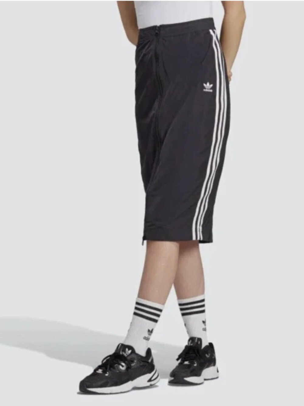 Adidas Adicolor Classics Long Nylon Zip Front Nylon Track Skirt XL